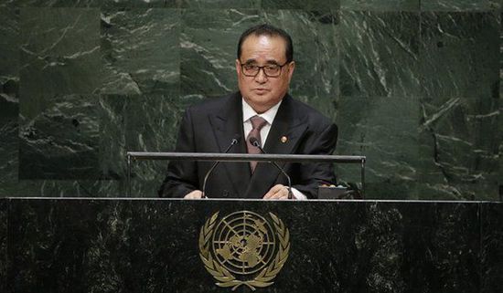 9月27日，朝鮮外相李洙墉在聯(lián)大發(fā)表講話。