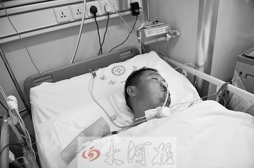 姚戰(zhàn)標(biāo)因甲烷中毒，大腦受到損害，重度昏迷。