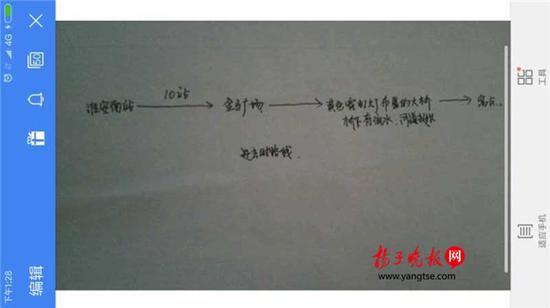 警方根據(jù)這兩張手繪地圖，動用300余人次警力終于將林芳找到。（圖由淮安警方提供）