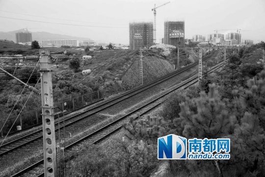　東源縣法院院長被火車撞亡事發(fā)地段。